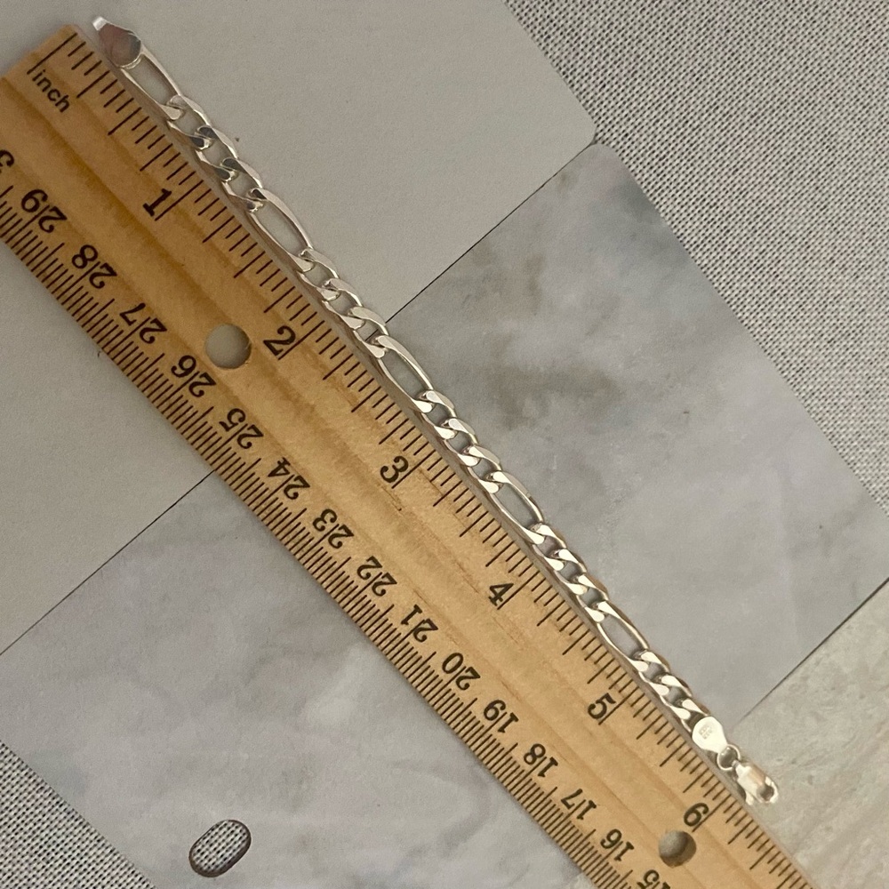 Solid Real 925 Sterling Silver Dainty Figaro Chai… - image 4